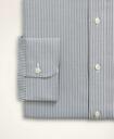 Brooks Brothers Men's Stretch Milano Slim-Fit Dress Shirt, Non-Iron Herringbone Candy Stripe Ainsley Collar | Black