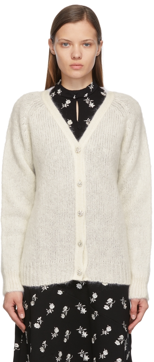 Erdem Off-White Knit Marcilly Cardigan Erdem