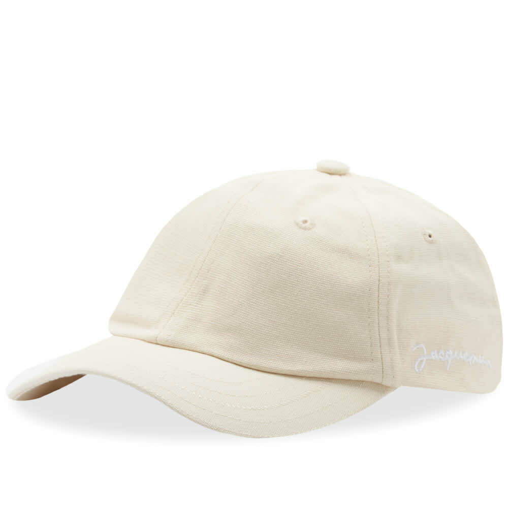 Jacquemus Men's 6 Panel Logo Cap in Off White Jacquemus