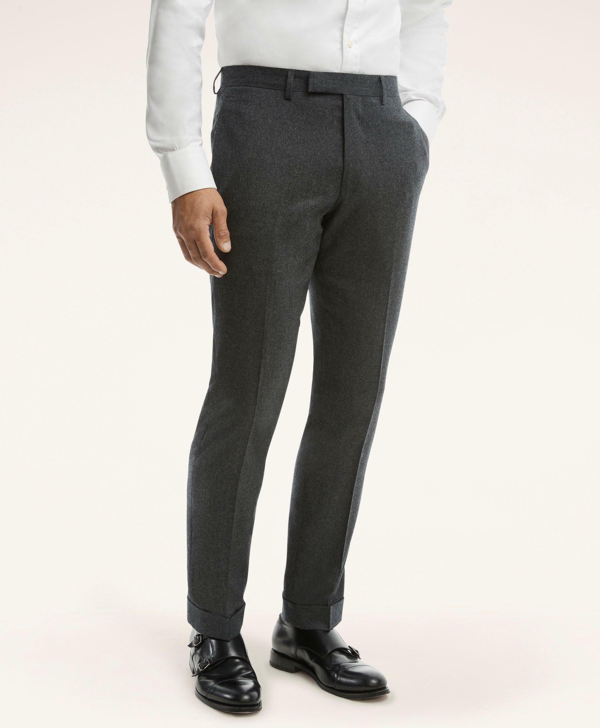 Photo: Brooks Brothers Men's Milano Fit Wool Flannel Suit Trousers | Charcoal
