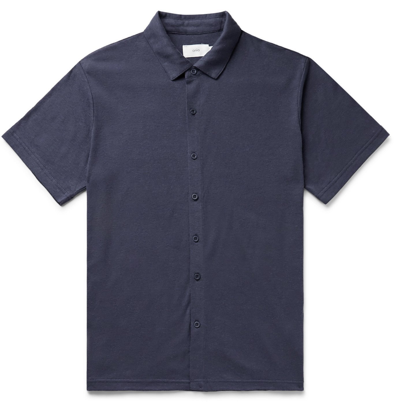 Onia - Dylan Linen-Blend Jersey Shirt - Blue Onia