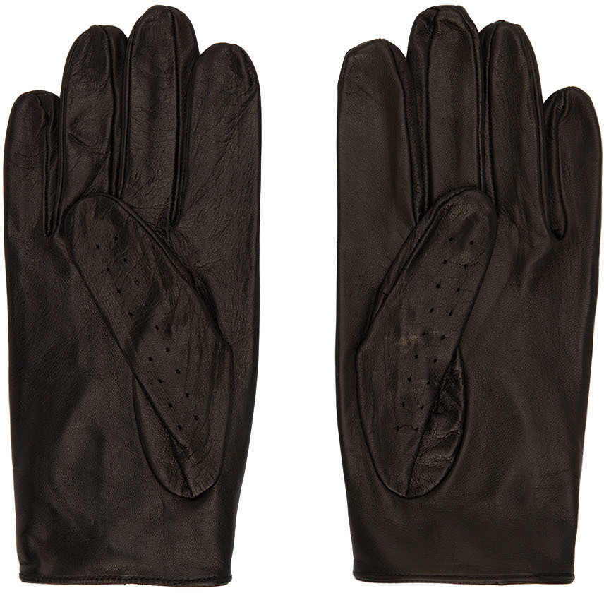 Ernest W. Baker Black Lambskin Driving Gloves