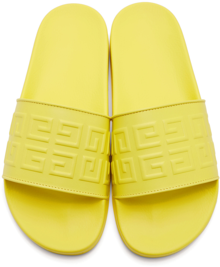 Givenchy Yellow 4G Slide Sandals Givenchy