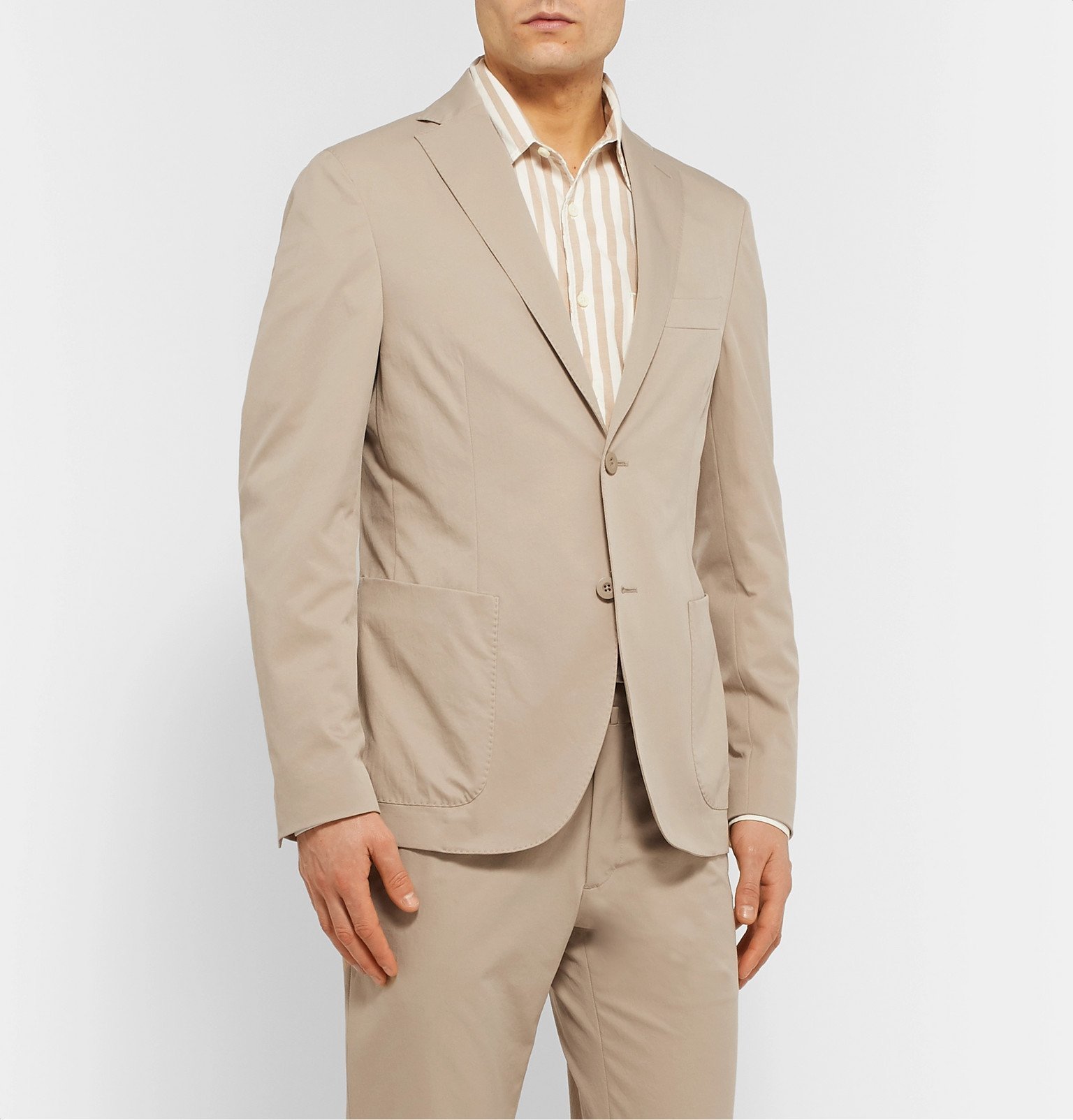 Incotex - Beige Slim-Fit Unstructured Tech-Twill Suit Jacket - Neutrals ...