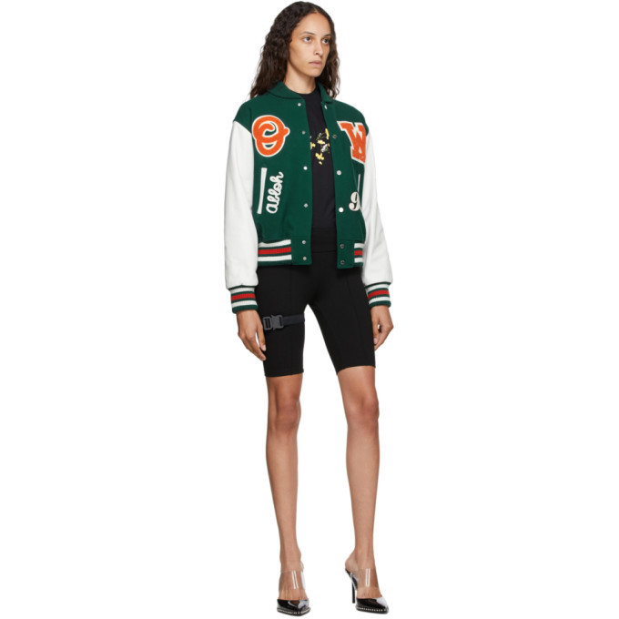 off white green bomber jacket