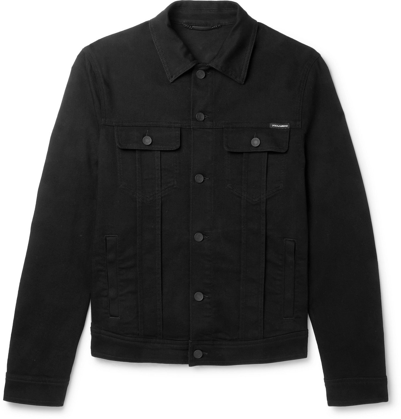 stretch black denim jacket