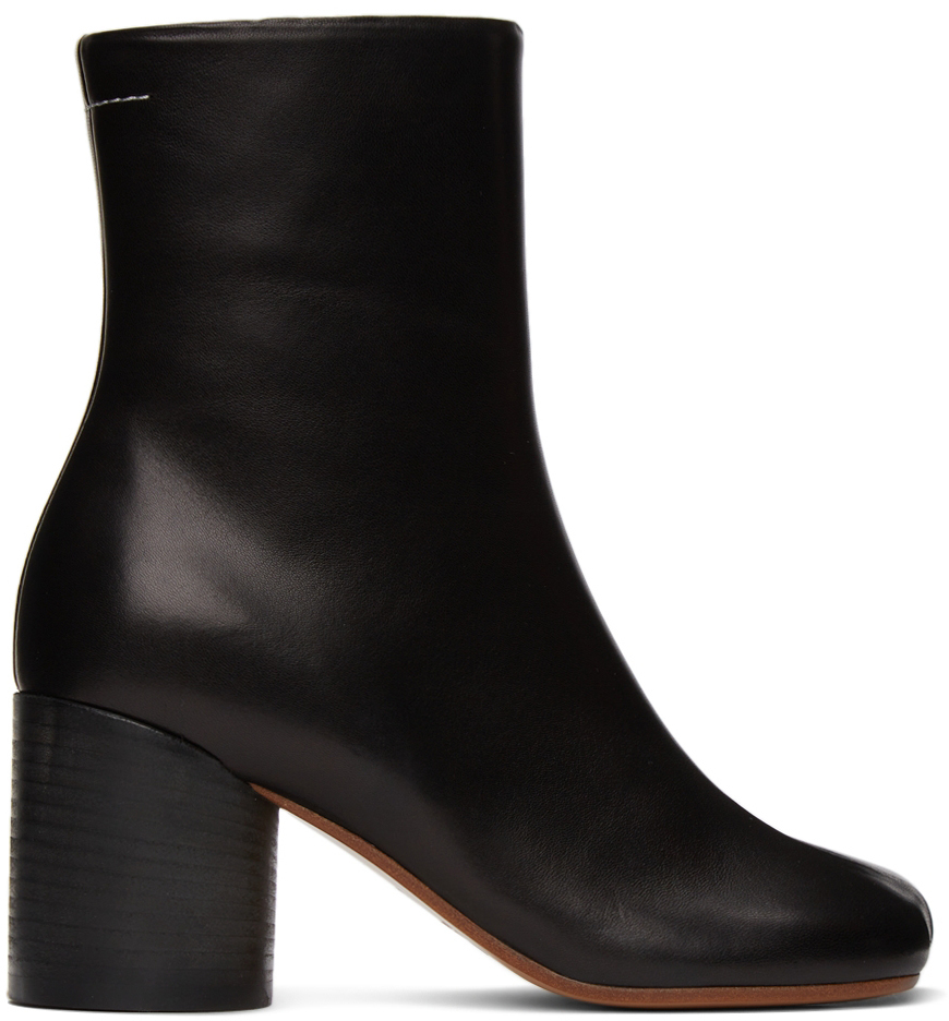 MM6 Maison Margiela Black 6 Anatomic Ankle Boots MM6 Maison Margiela