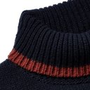Oliver Spencer - Talbot Contrast-Trimmed Wool Rollneck Sweater - Navy