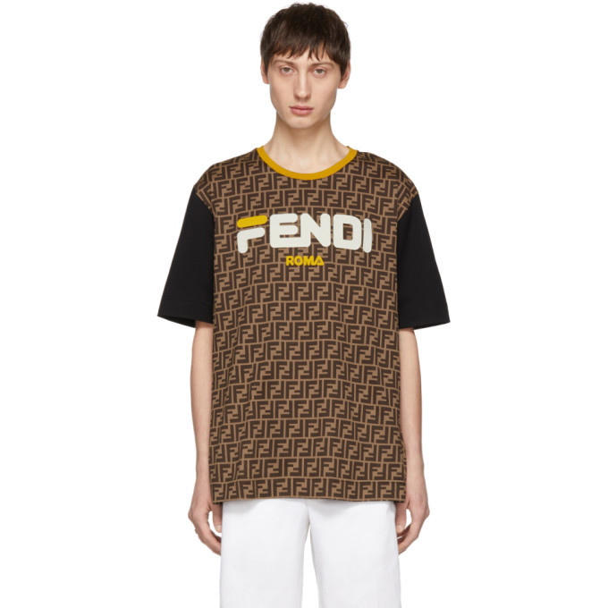 Fendi Brown Fendi Mania T-Shirt Fendi