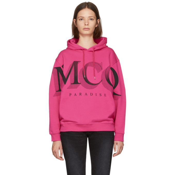 McQ Alexander McQueen Pink Logo Big Hoodie McQ Alexander McQueen