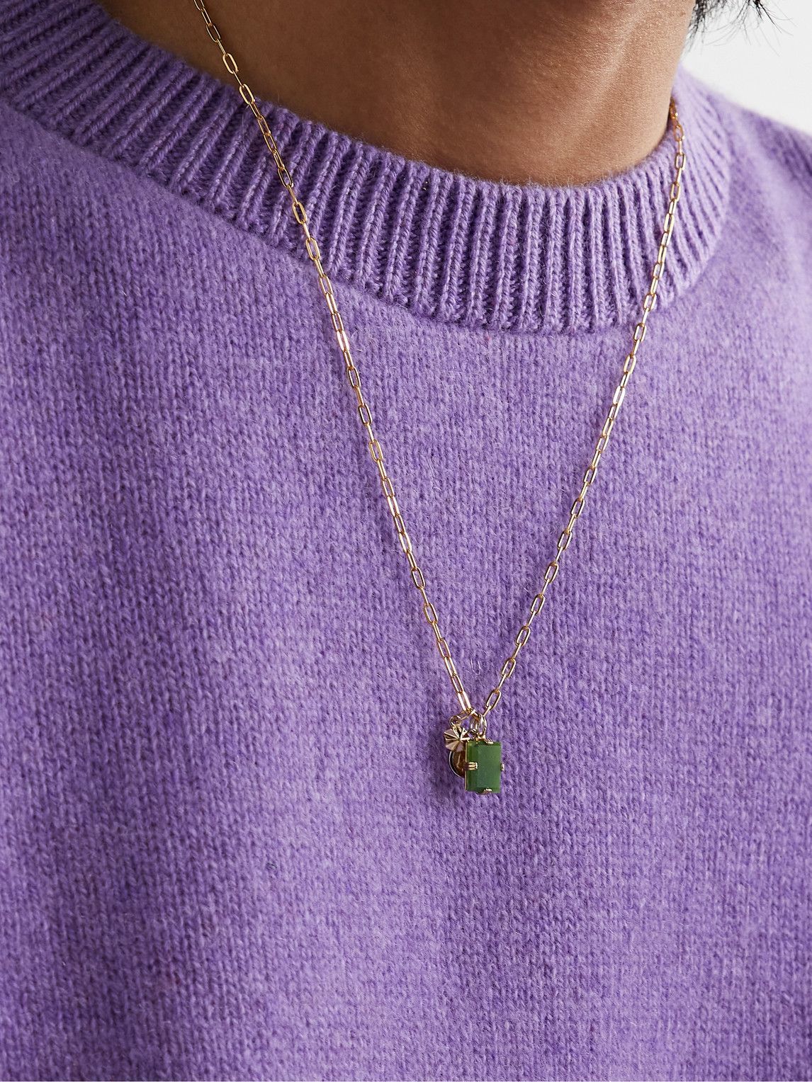 Miansai - Lennox Trilogy Gold Vermeil, Silver and Jasper Necklace Miansai