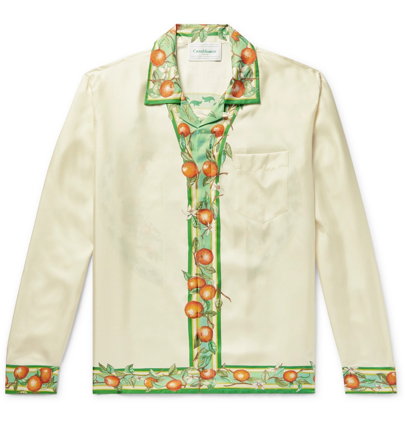 Casablanca - Printed Silk-Twill Shirt - White Casablanca
