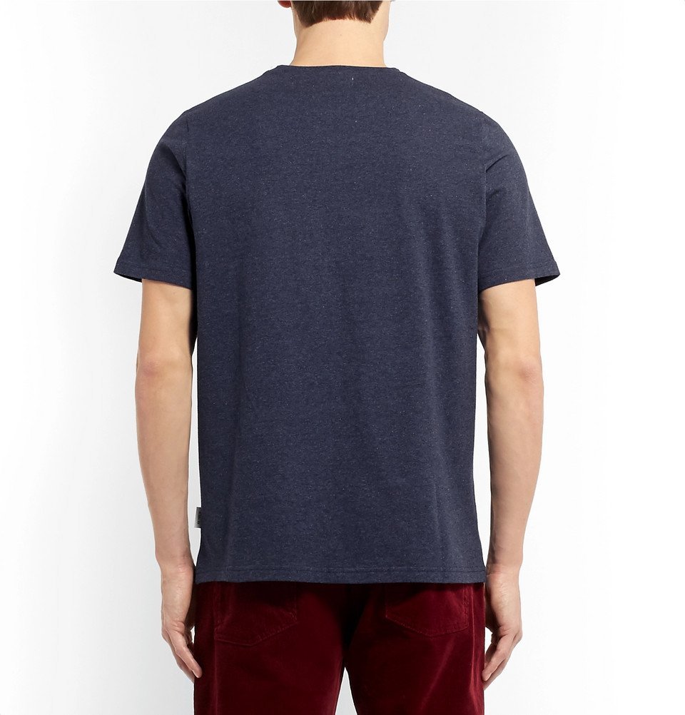 Oliver Spencer - Conduit Striped Mélange Cotton-Jersey T-Shirt - Men - Navy