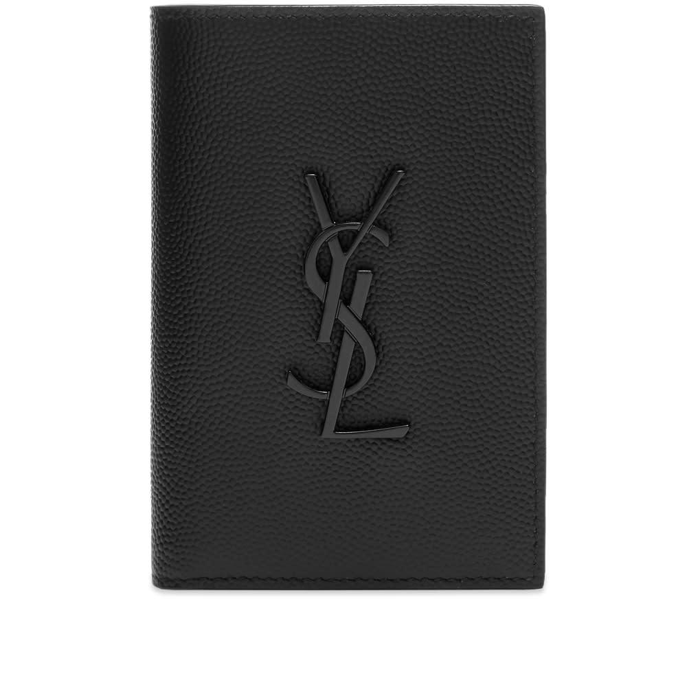 saint laurent ysl metal logo credit card wallet