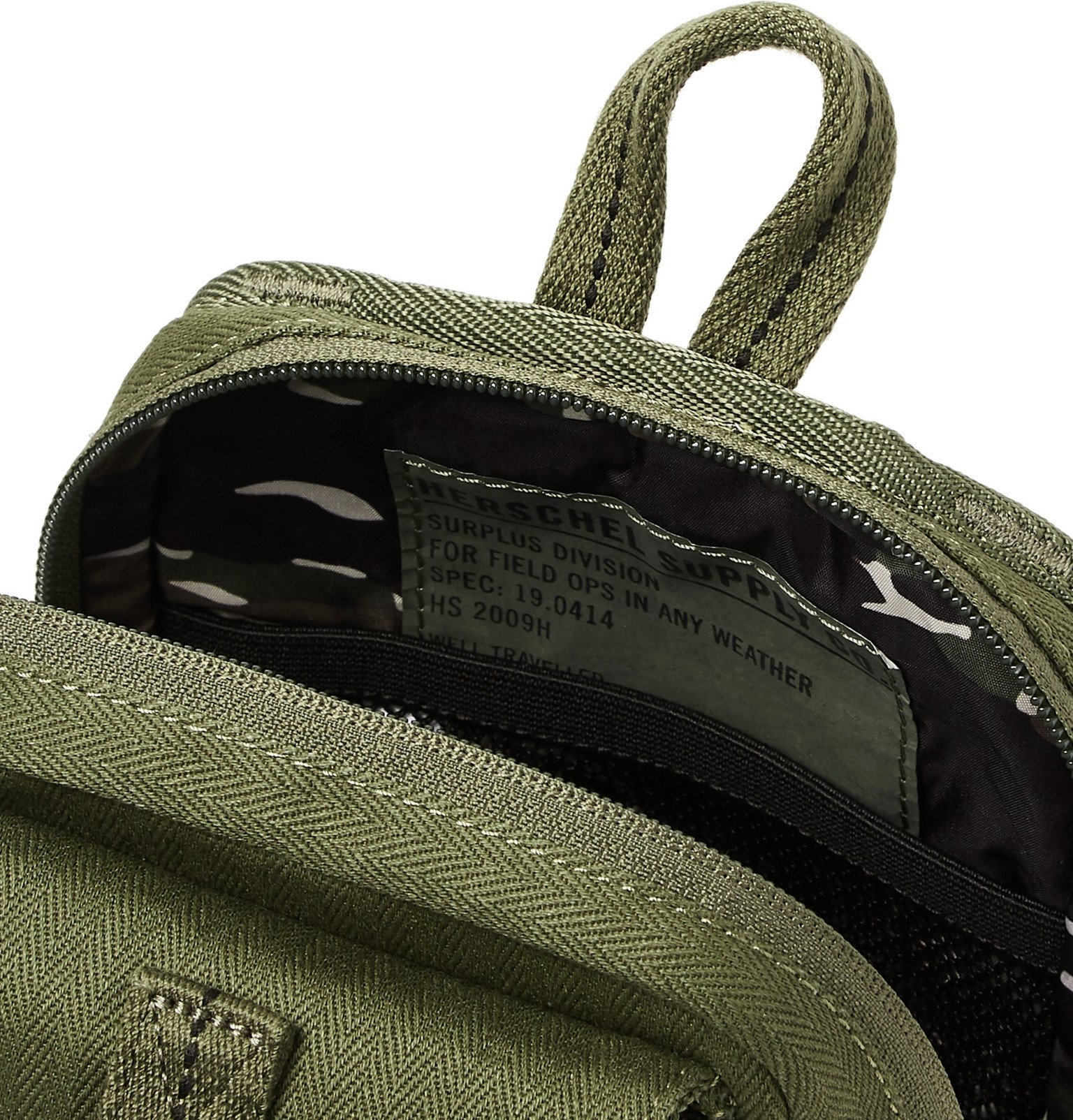 Herschel Supply Co Form Herringbone Canvas Messenger Bag Green