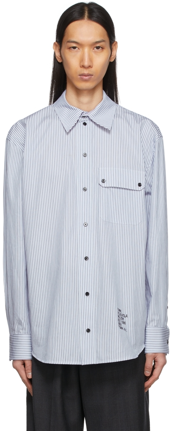 Blue Twin Stripe Shirt Helmut Lang