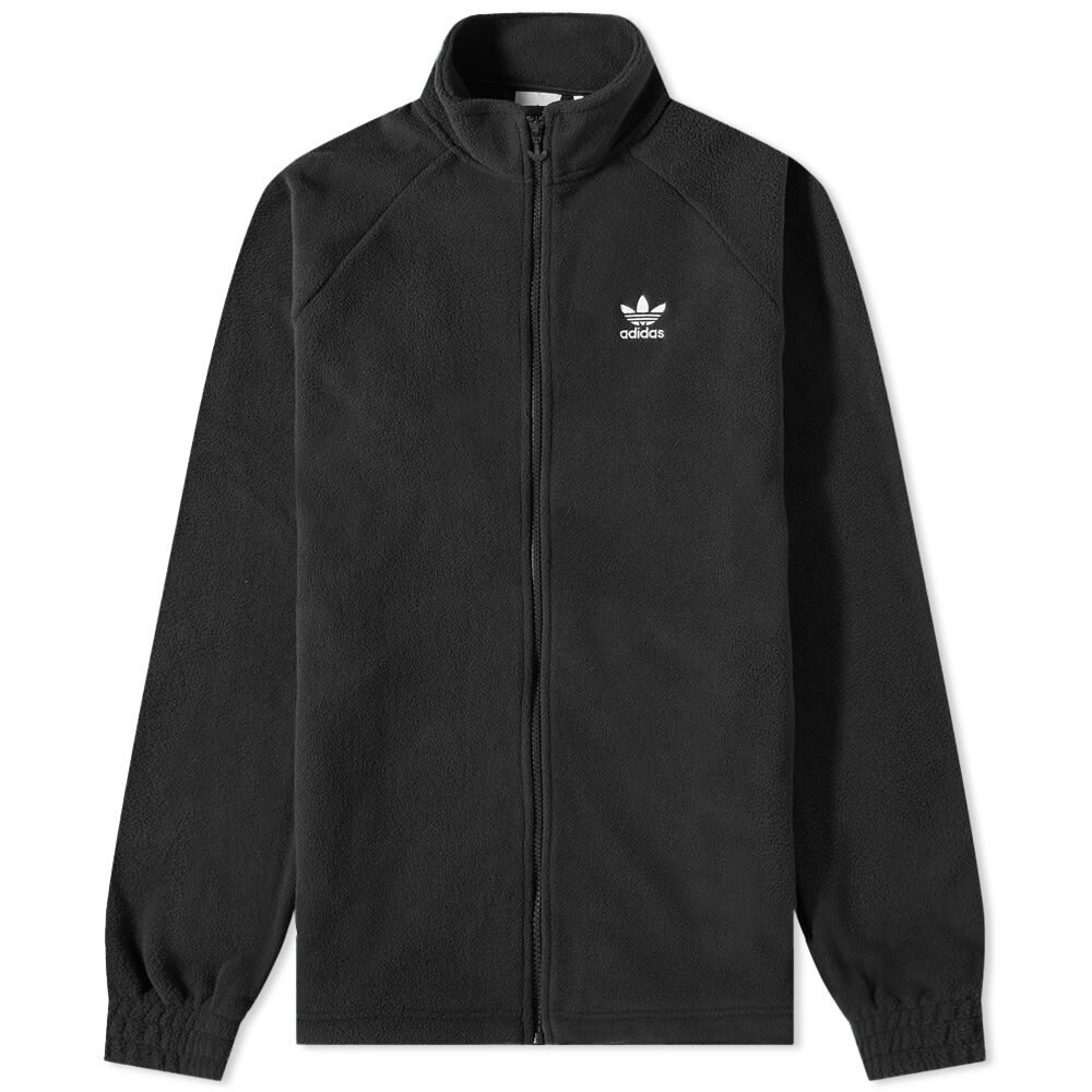 Adidas Men's Trefoil Full-Zip Fleece Jacket in Black adidas