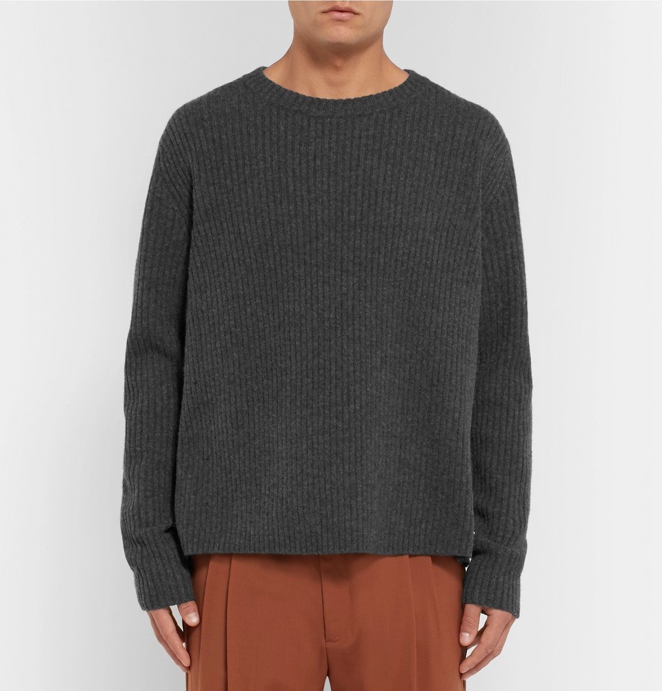 acne studios ribbed wool cardigan