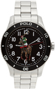 Polo Ralph Lauren Silver & Black 'The Polo' 42mm Watch