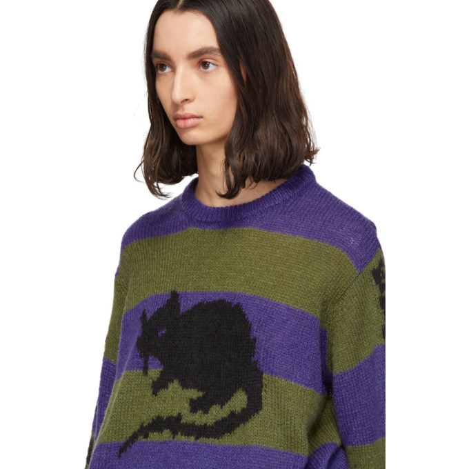 green and purple sweater