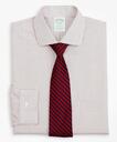 Brooks Brothers Men's Stretch Milano Slim-Fit Dress Shirt, Non-Iron Poplin English Collar Small Grid Check | Red