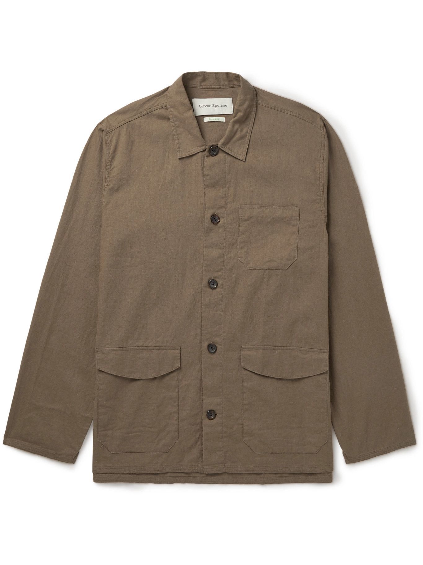 OLIVER SPENCER - Hockney Linen and Cotton-Blend Shirt Jacket - Green