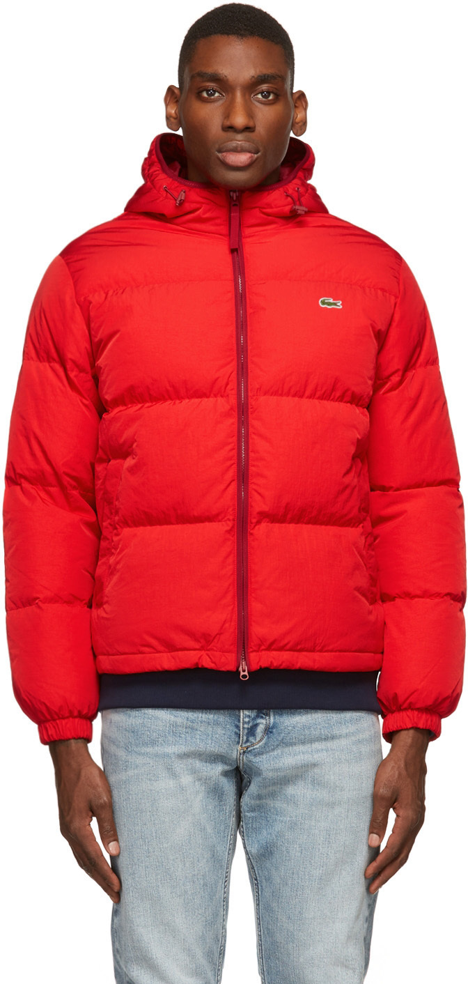 red lacoste coat