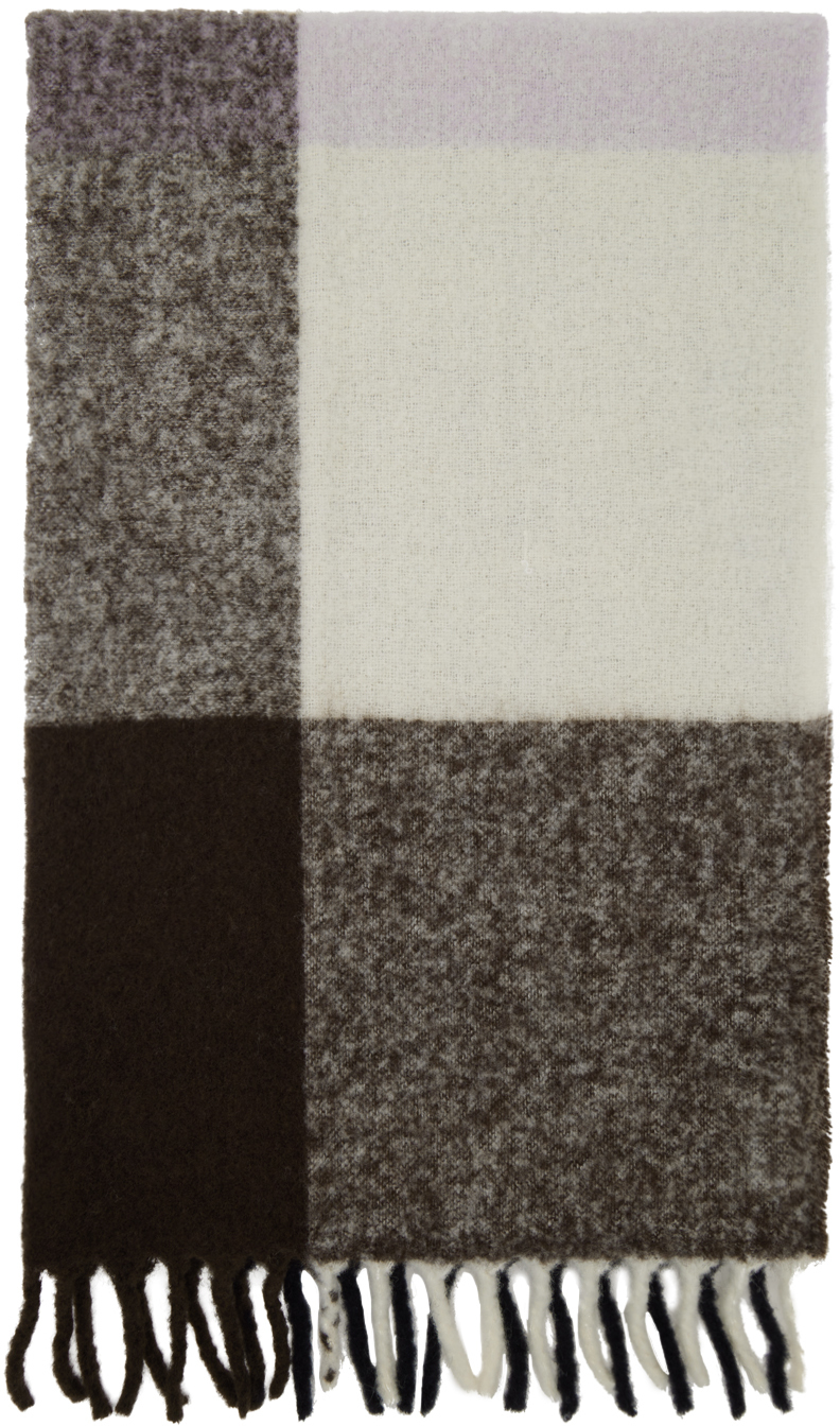 Carrè Plaid Fil-à-Fil Scarf  - Brown