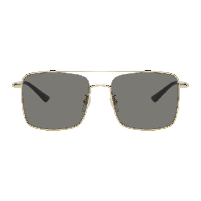 gucci gold square sunglasses