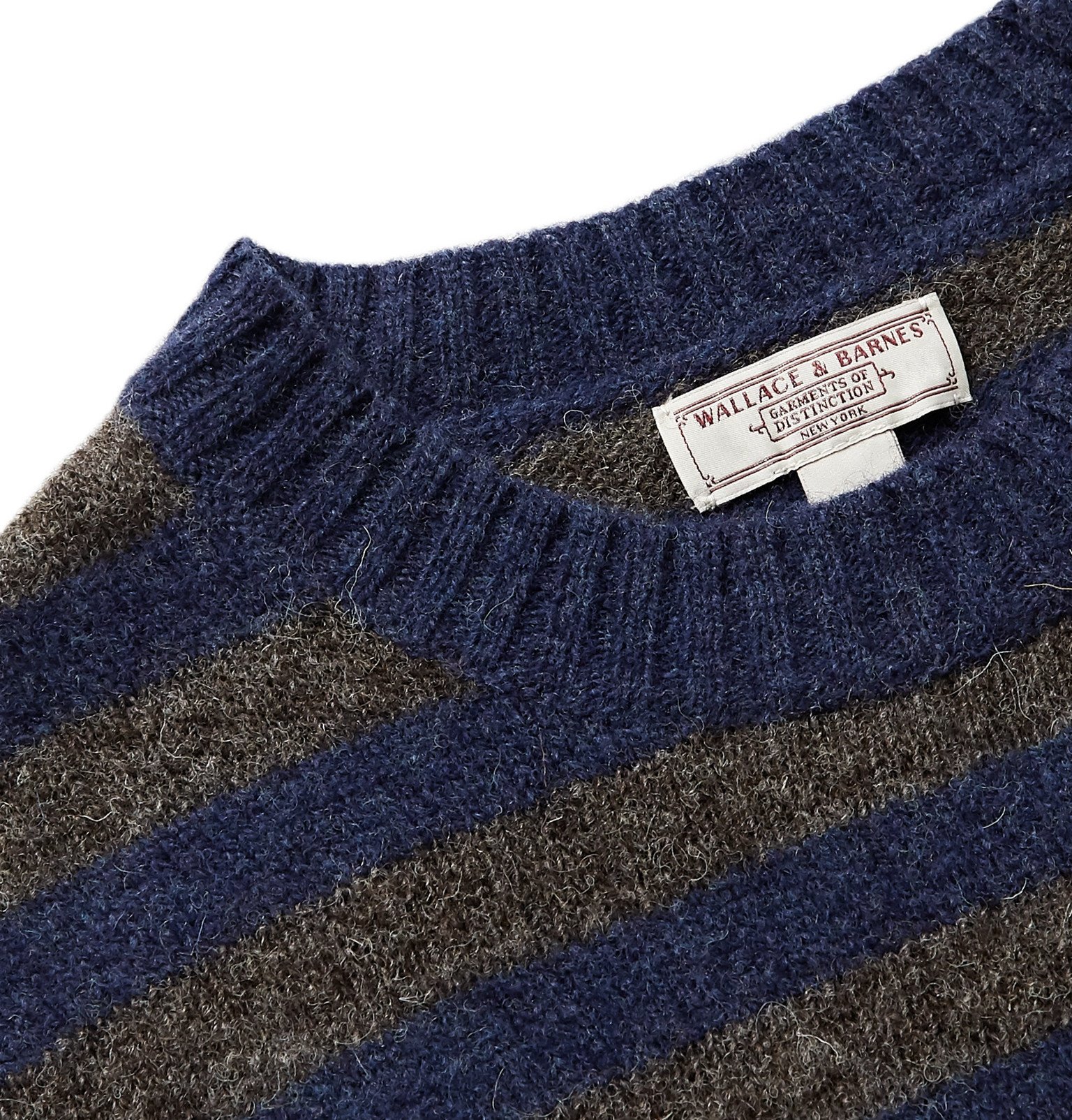 J.Crew - Wallace & Barnes Striped Wool Sweater - Blue J.Crew