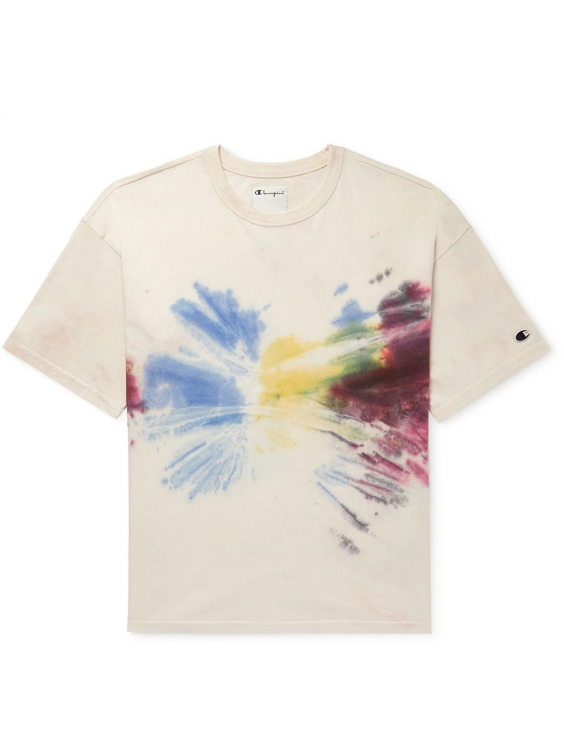 Champion - Logo-Appliquéd Tie-Dyed Cotton-Blend Jersey T-Shirt - Multi ...