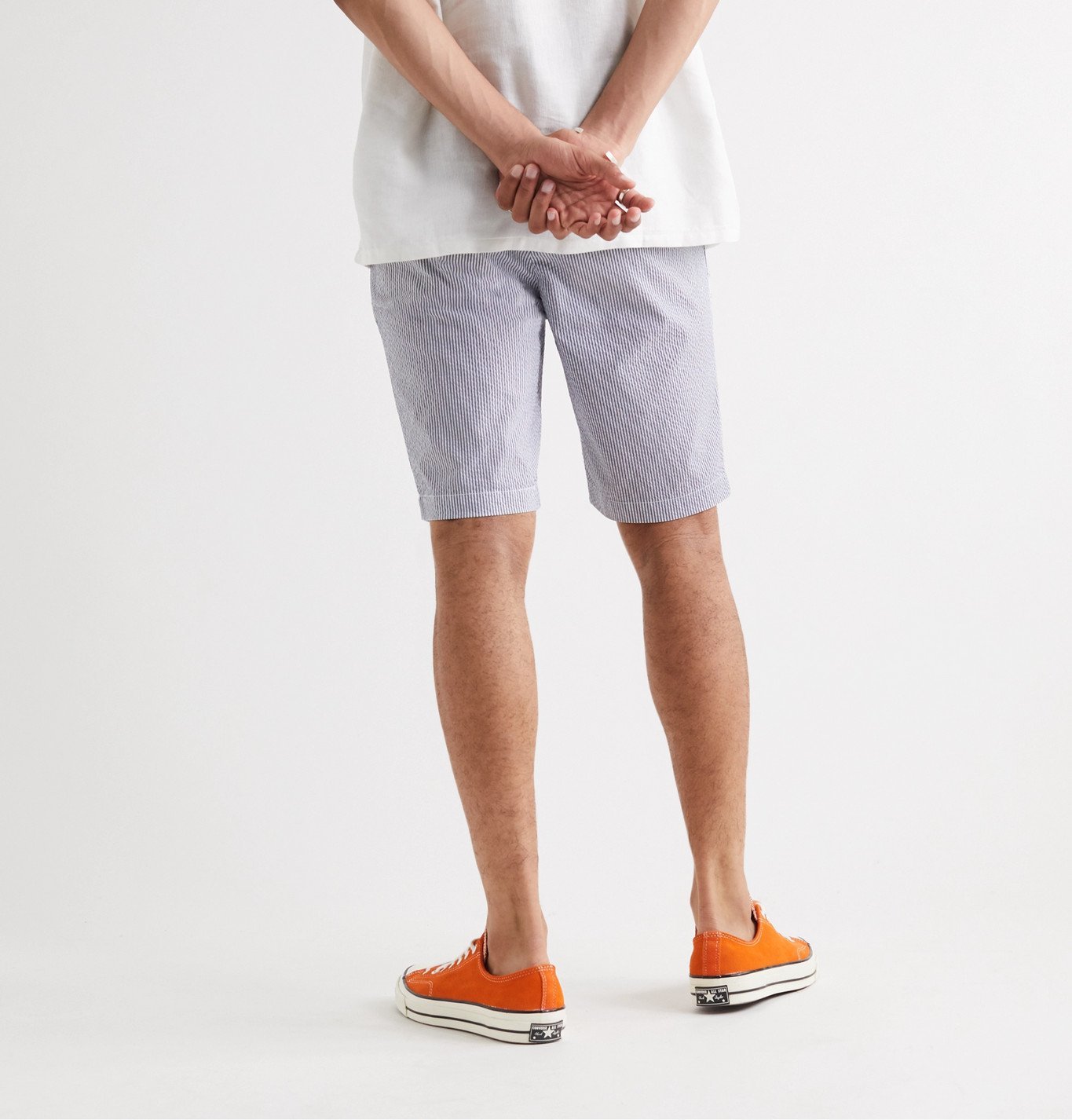 Beams Plus - Slim-Fit Striped Seersucker Shorts - White Beams Plus