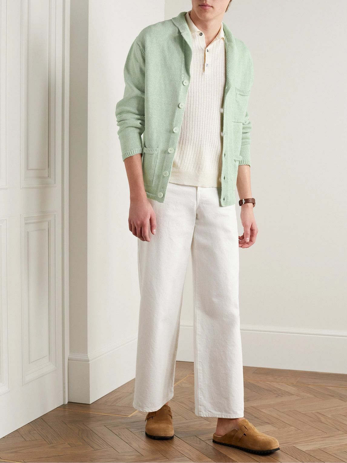 Inis Meáin - Pub Jacket Linen-Blend Cardigan - Green Inis Meáin