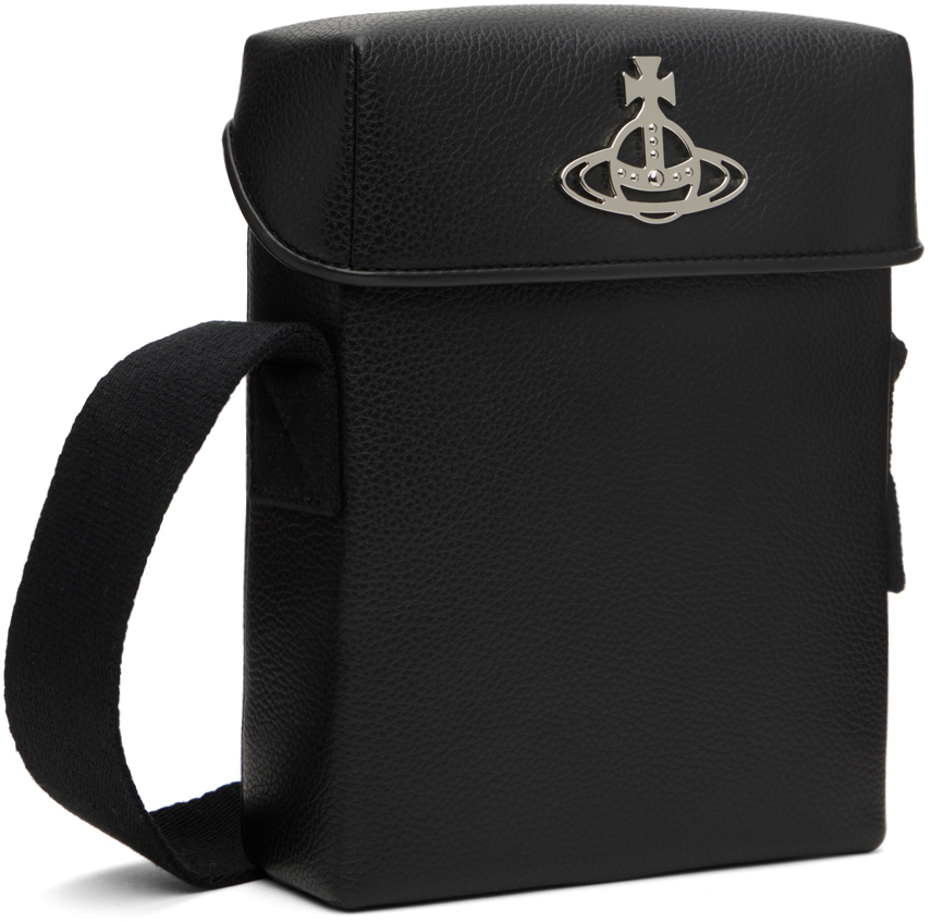Vivienne Westwood Black Leather Messenger Bag Vivienne Westwood