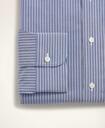 Brooks Brothers Men's Stretch Madison Relaxed-Fit Dress Shirt, Non-Iron Poplin Button-Down Collar Ground Stripe | Blue