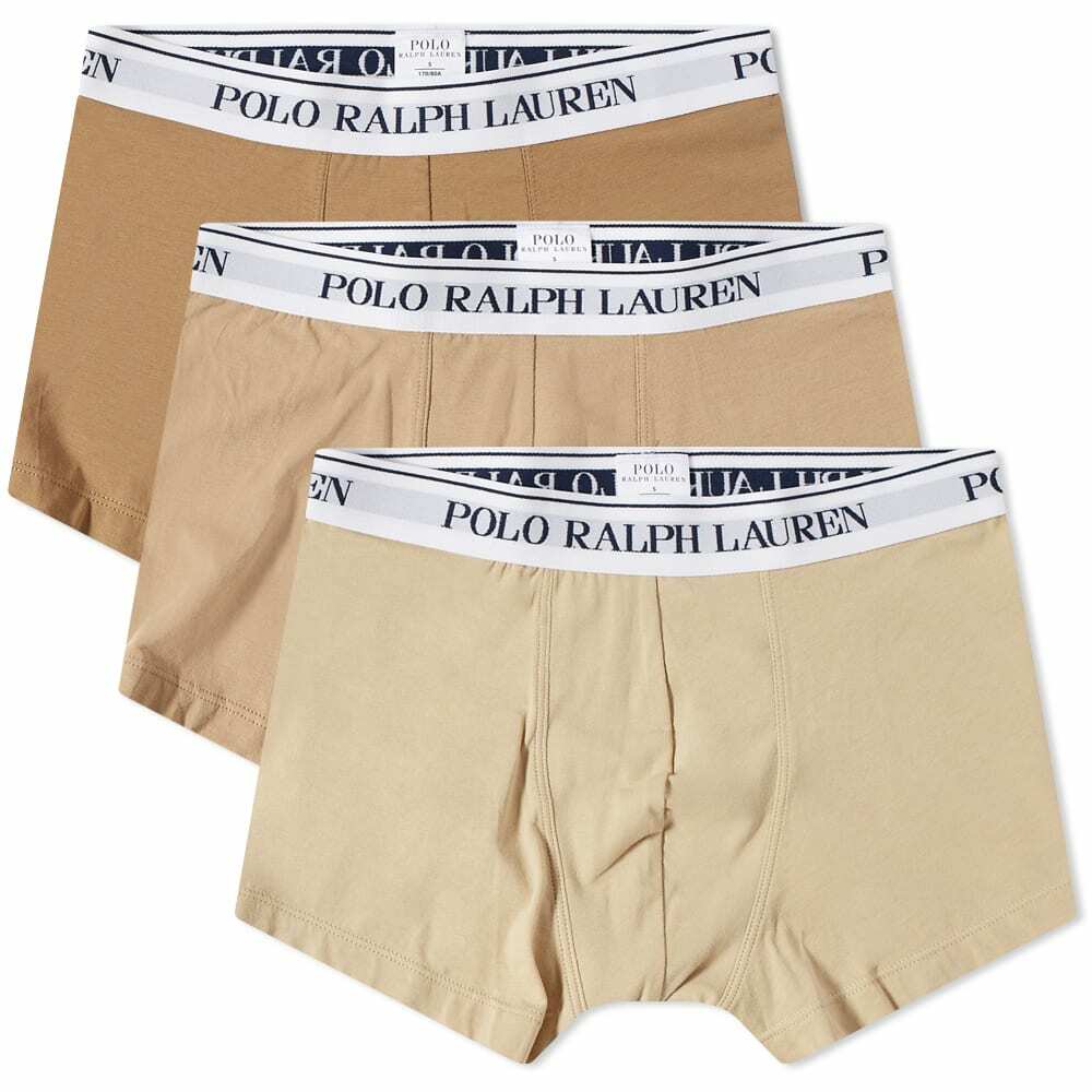Polo Ralph Lauren Men's Cotton Trunk 3 Pack in Cream/Khaki Polo Ralph