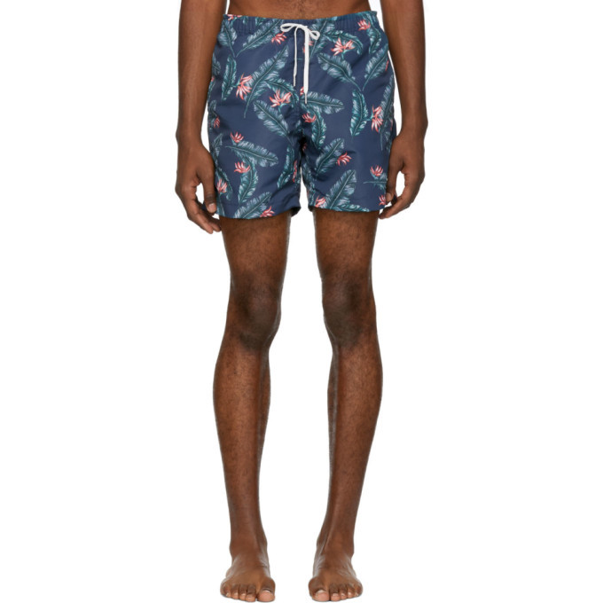 Bather Navy Birds Of Paradise Swim Shorts Bather