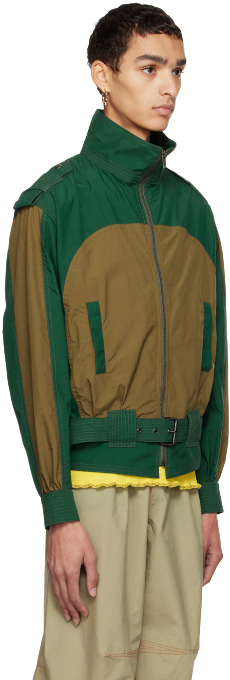 SC103 Green & Brown Paneled Jacket