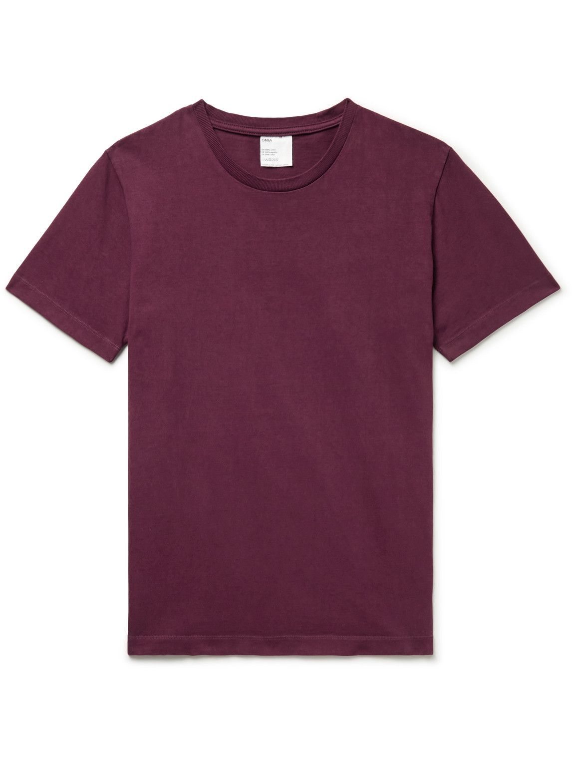 Onia - Garment-Dyed Cotton-Jersey T-Shirt - Burgundy Onia