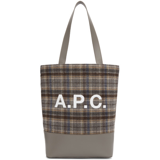 A.P.C. Grey Check Axelle Tote A.P.C.