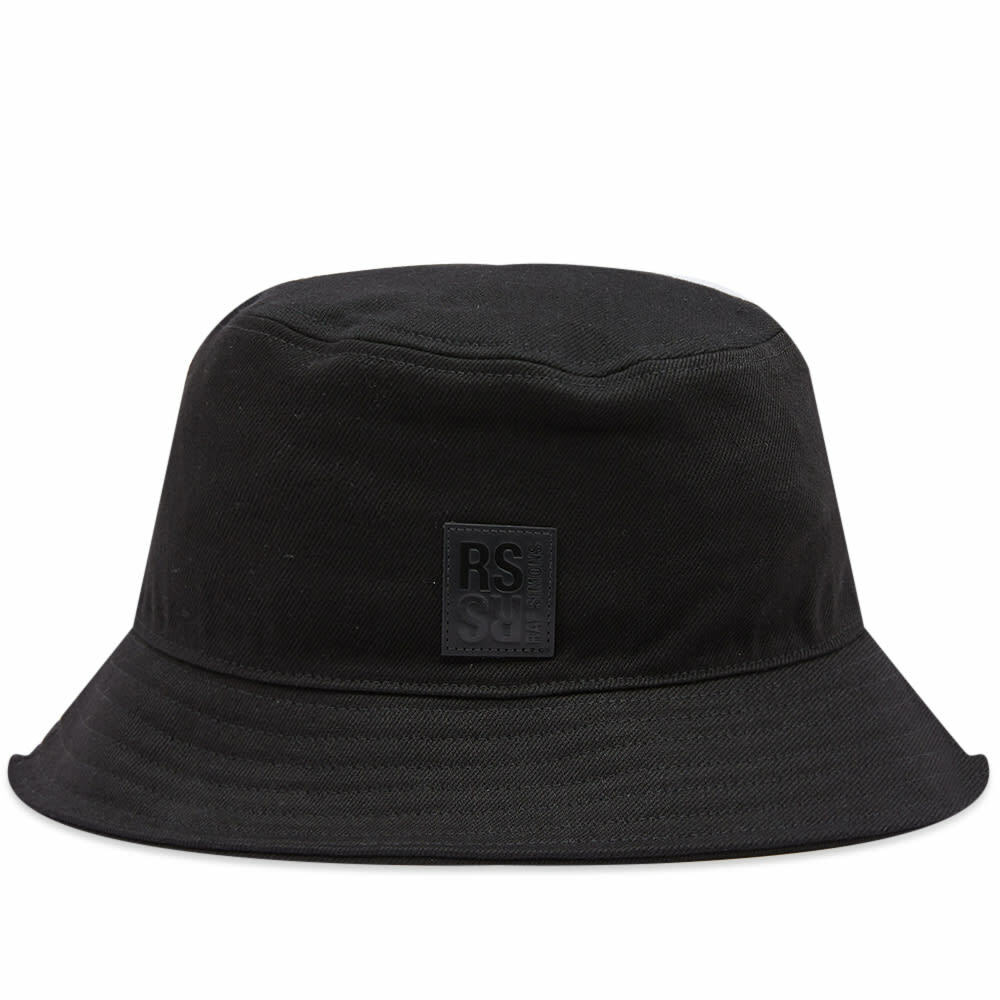 Raf Simons Men's Leather Patch Bucket Hat in Black Raf Simons