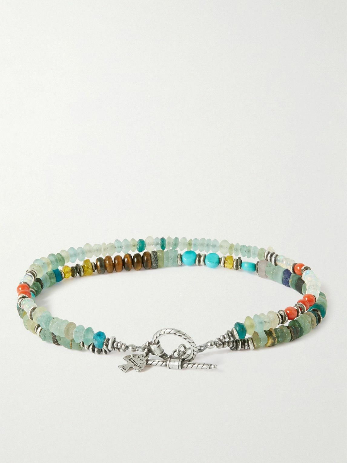 Peyote Bird - Playa Azul Silver Multi-Stone Wrap Bracelet Peyote Bird