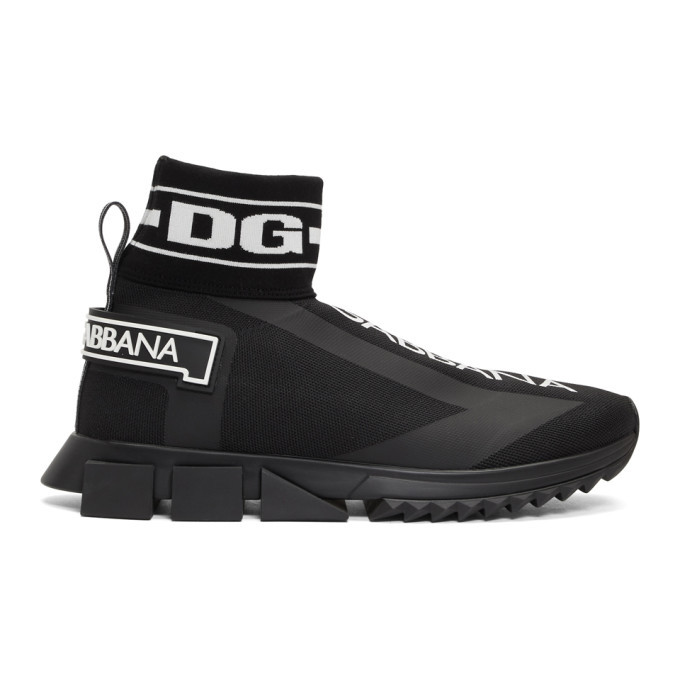 Dolce and Gabbana Black Sorrento High-Top Sneakers Dolce & Gabbana