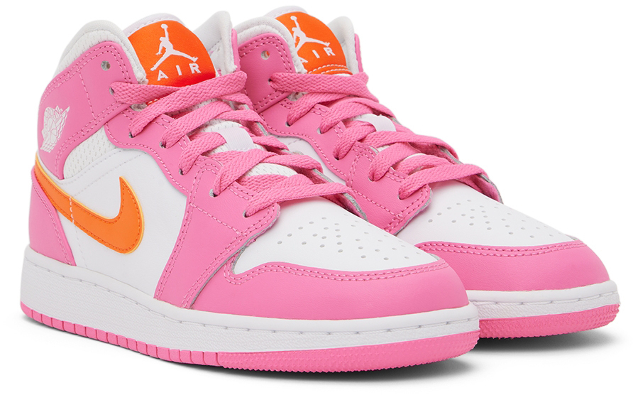 Nike Jordan Kids Pink Air Jordan 1 Mid Big Kids Sneakers Nike Jordan Brand