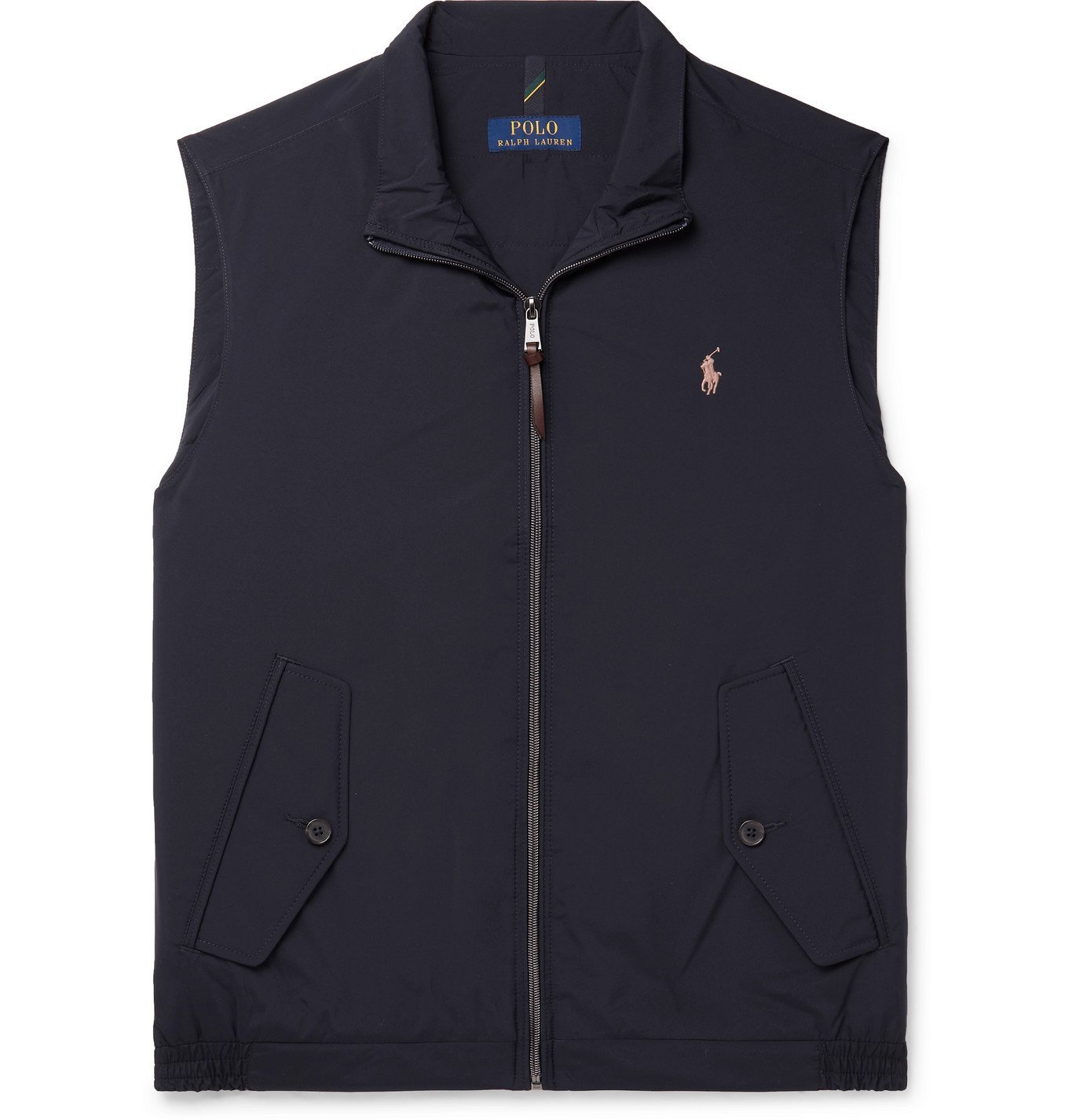 POLO RALPH LAUREN - Logo-Embroidered Recycled Shell Gilet - Blue Polo ...