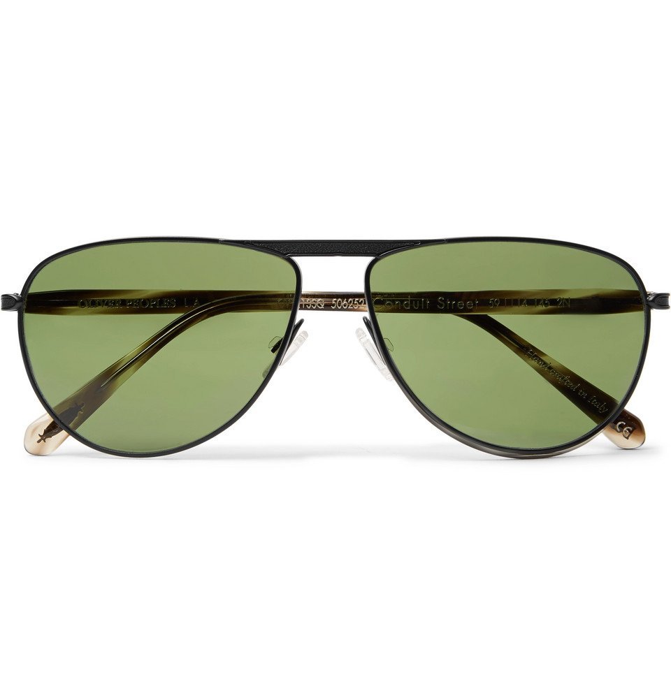 Berluti - Oliver Peoples Conduit St Aviator-Style Gunmetal-Tone and Acetate  Sunglasses - Men - Brown Berluti