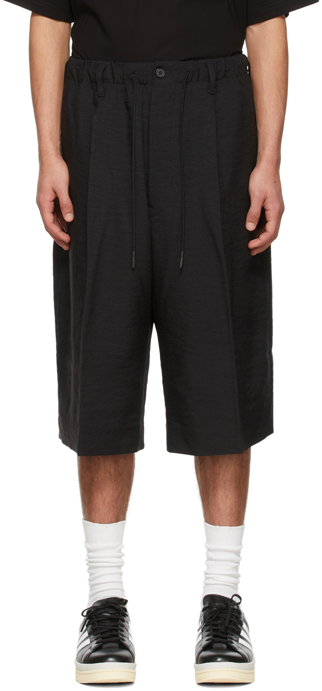Y3 Black Polyester Shorts Y3