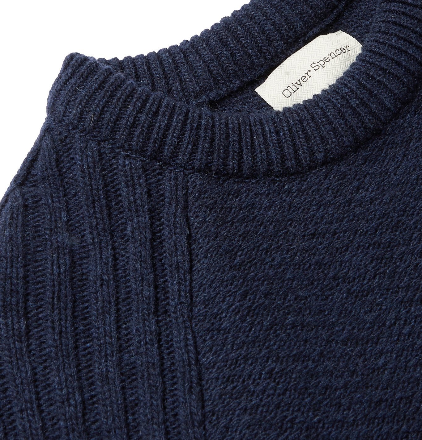 OLIVER SPENCER - Blenheim Ribbed Wool Sweater - Blue