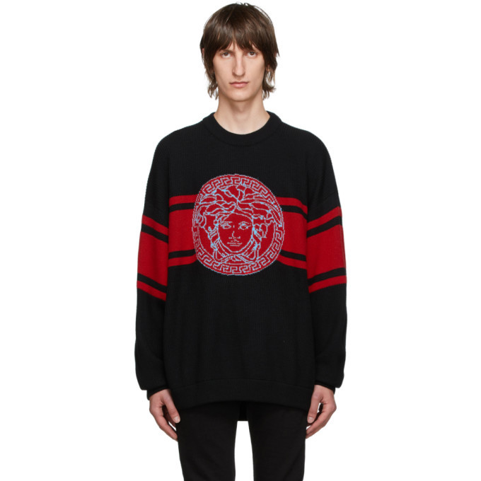 Versace Black Wool Medusa Sweater Versace