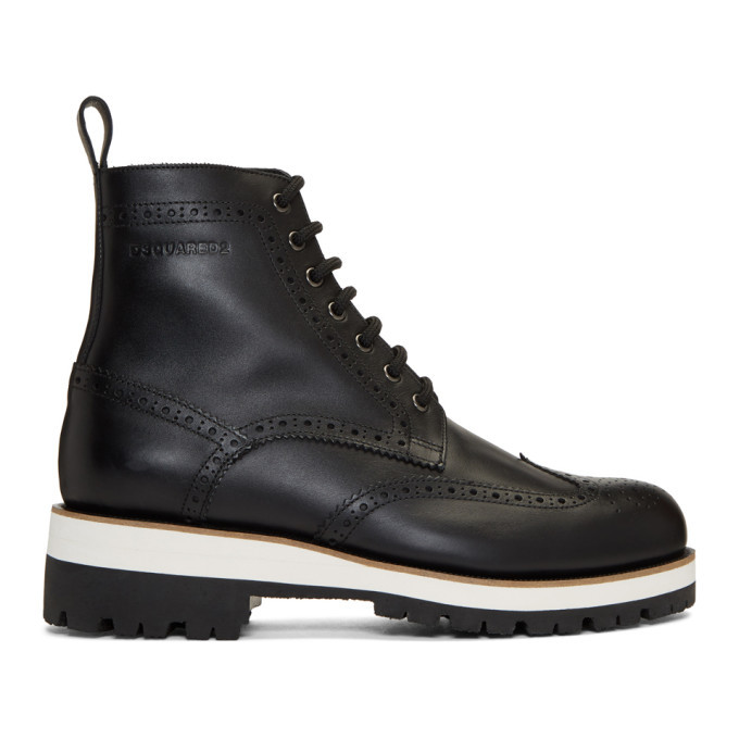 black flat lace up booties